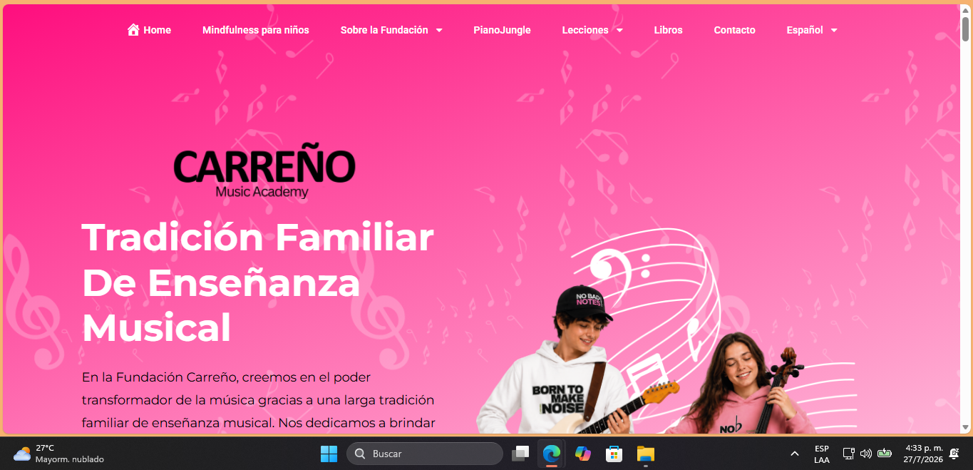 Carreño Music Academy website